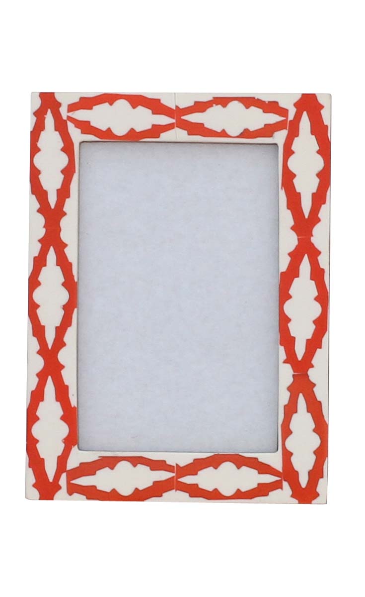 Rectangular 4x6 MDF Photo/Picture Frame in Bulk - Wholesale Photo Frame with Red Diamond Shaped Pattern - Home Decor Picture Frame from India