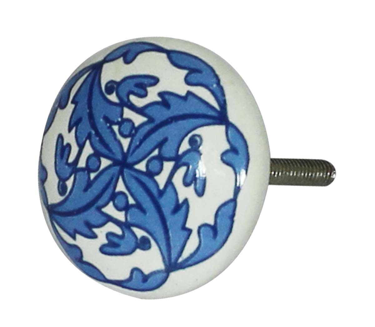 Buy in Bulk Wholesale  Set of 6 Ceramic Door Knobs – Hand Painted White & Blue - Cabinets & Cupboard Hardware / Dresser Accessories & Supplies