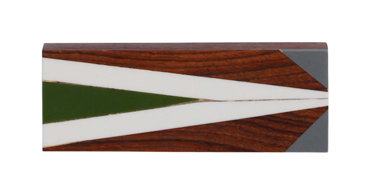 Bulk Wholesale Wooden Handle for Doors/Kitchen Cabinets - Decorated with Geometric Patterns in White, Green & Grey Colors - Home Decor