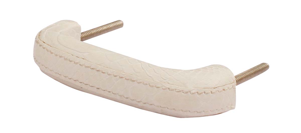 Bulk Wholesale Handmade Ivory Color Handle in Wood with Faux Leather Cover - Stylish Handles for Doors/Cabinets/Cup-Boards - Contemporary Home Decor