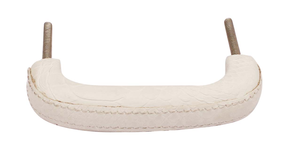 Bulk Wholesale Handmade Ivory Color Handle in Wood with Faux Leather Cover - Stylish Handles for Doors/Cabinets/Cup-Boards - Contemporary Home Decor