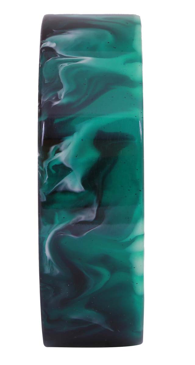 Bulk Buy Broad & Round Cuff Bangle - Wholesale Handmade Cuff Bangle in Acrylic with Abstract Pattern in Green & Black Color - Women Fashion Jewelry & Accessories from India
