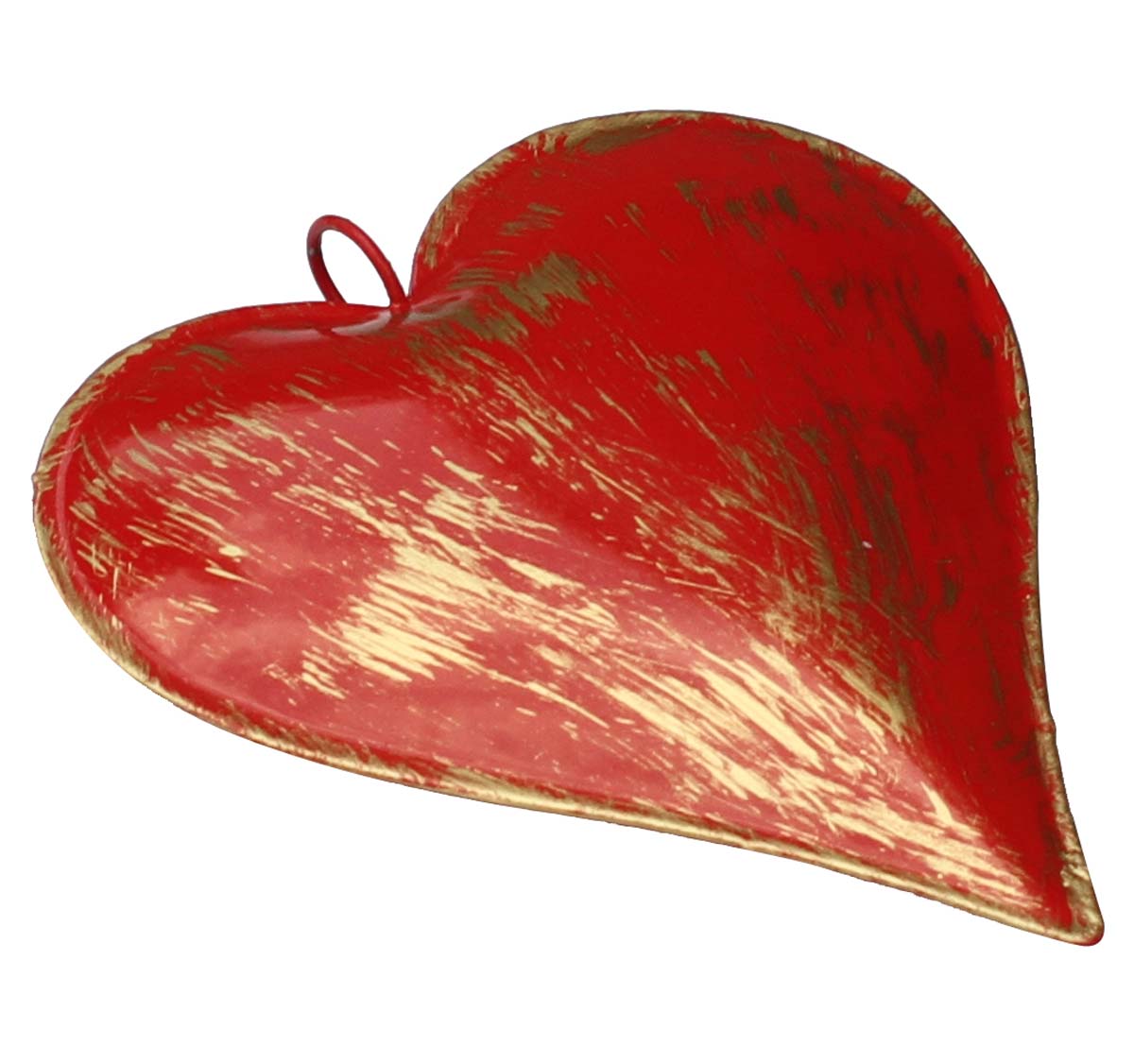 Bulk Wholesale Handmade Hanging Heart in Metal – Painted in Red & Golden Color – Wall Décor – Unique Gifts from India – Christmas Decorations