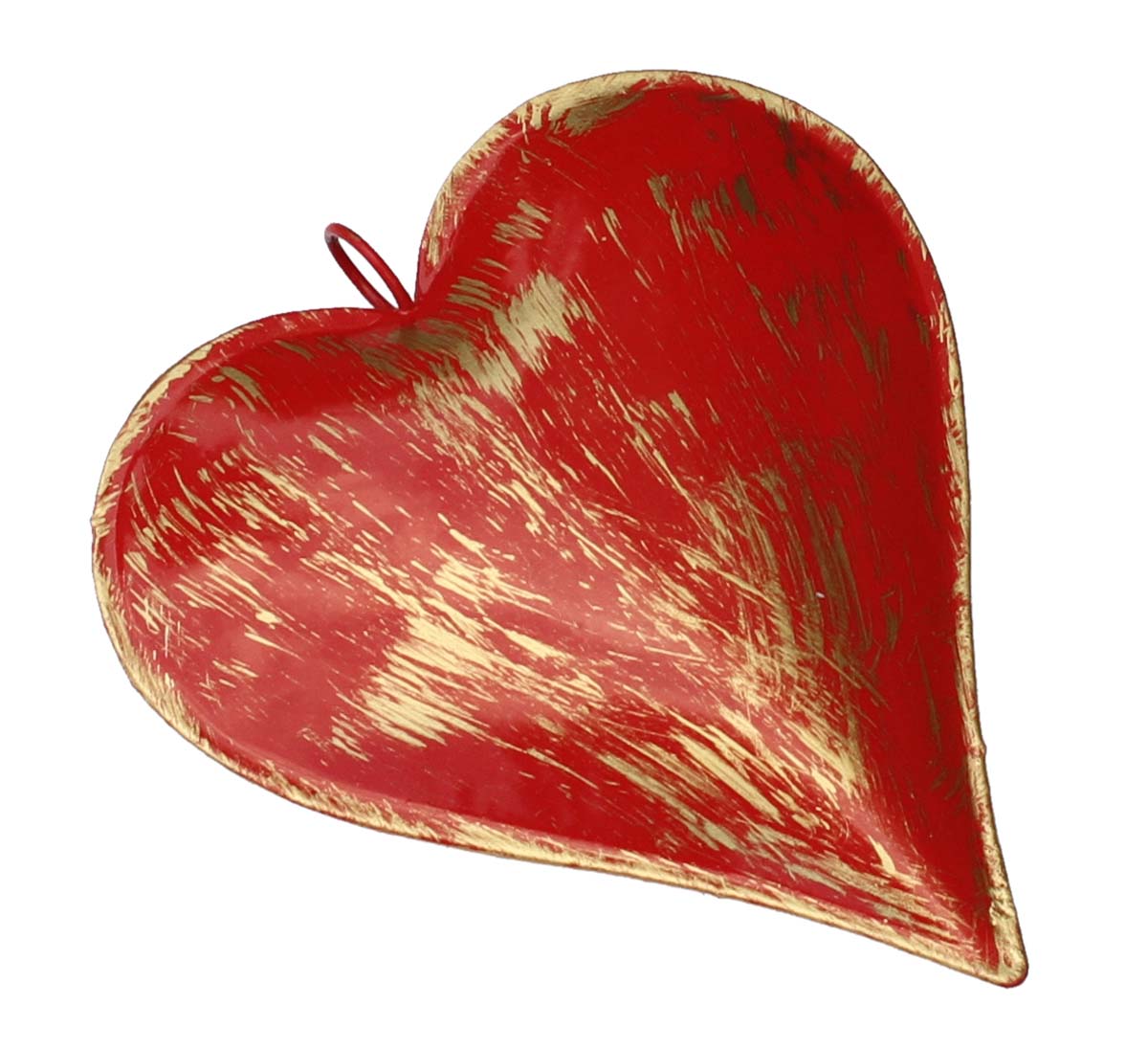 Bulk Wholesale Handmade Hanging Heart in Metal – Painted in Red & Golden Color – Wall Décor – Unique Gifts from India – Christmas Decorations