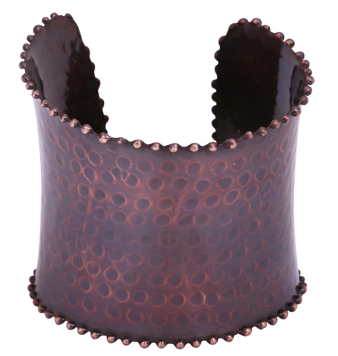 Open End Cuff Metal Bracelet in Bulk - Wholesale Handmade Bracelet/Bangle in Dark-Purple Color with Dotted Pattern - Antique Look Women Fashion Jewelry & Accessories from India