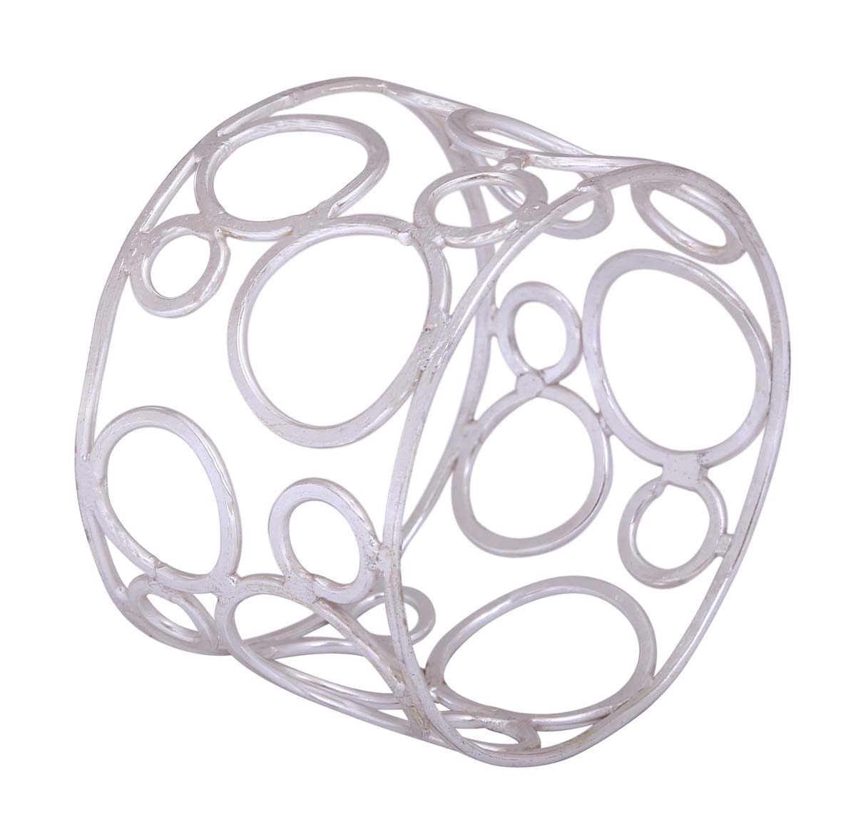 Source Broad Bangle/Bracelet in Bulk - Wholesale Handmade Broad Bangle in Ivory Color with Circular Patterns - Women Fashion Jewelry & Accessories