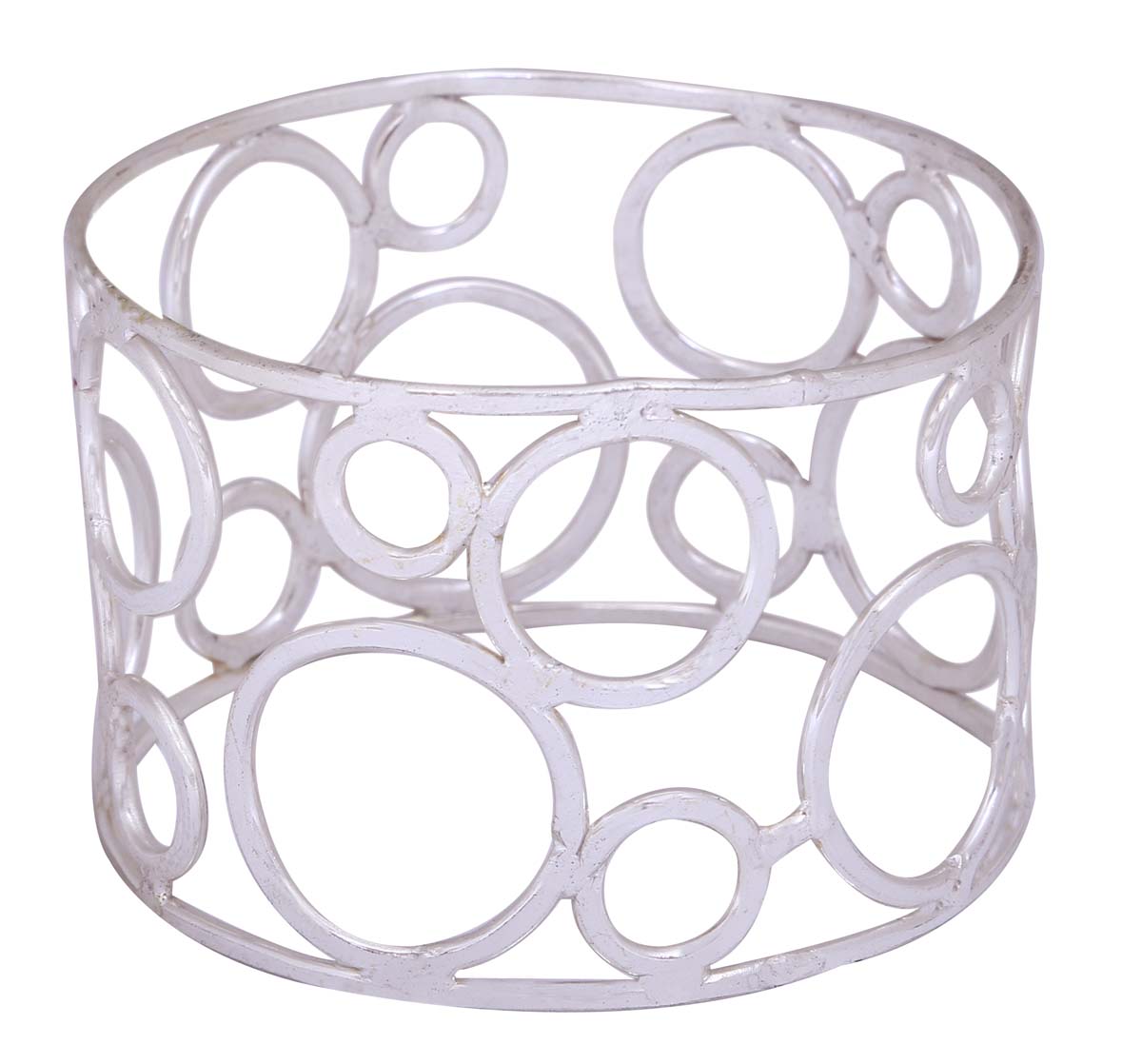 Source Broad Bangle/Bracelet in Bulk - Wholesale Handmade Broad Bangle in Ivory Color with Circular Patterns - Women Fashion Jewelry & Accessories