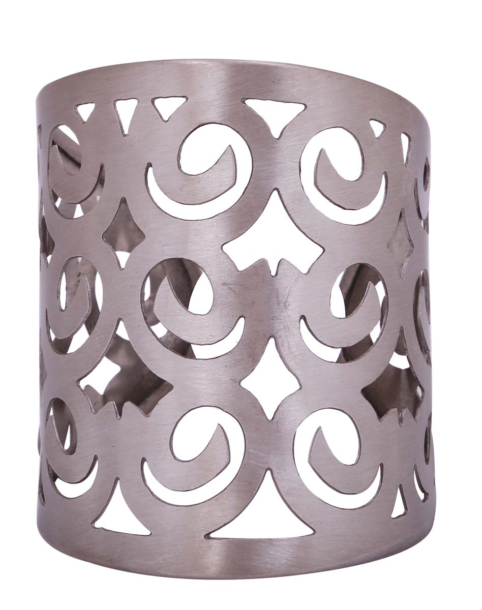 Bulk Wholesale Adjustable Wide Open End Cuff Brass Bracelet - Finished in Grey Color - Women Fashion Jewelry & Accessories