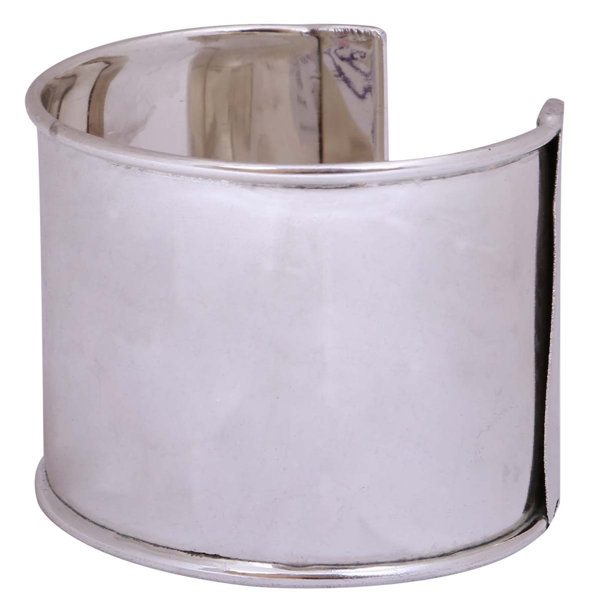 Bulk Wholesale Adjustable Wide Open End Cuff Brass Bracelet - Silver Tone Finish - Women Fashion Jewelry & Accessories