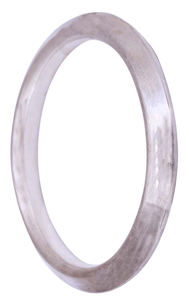 Bulk Wholesale Round Metal Bangle - Wholesale Handmade Steel Color Bangle with Slopes on the Outer Side - Women Fashion Jewelry & Accessories