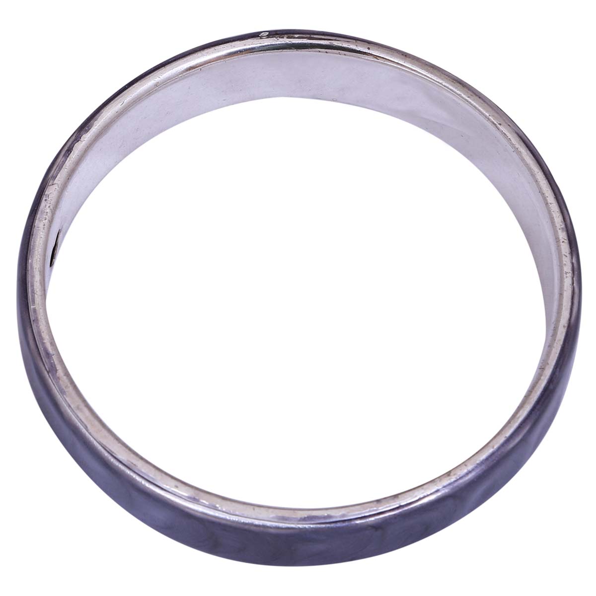 Bulk Wholesale Round Metal Bangle - Wholesale Handmade Metal Bangle in Silver Color Finish with Abstract Patterns in Light Purple Color on the Outer Side - Women Fashion Jewelry & Accessories from India