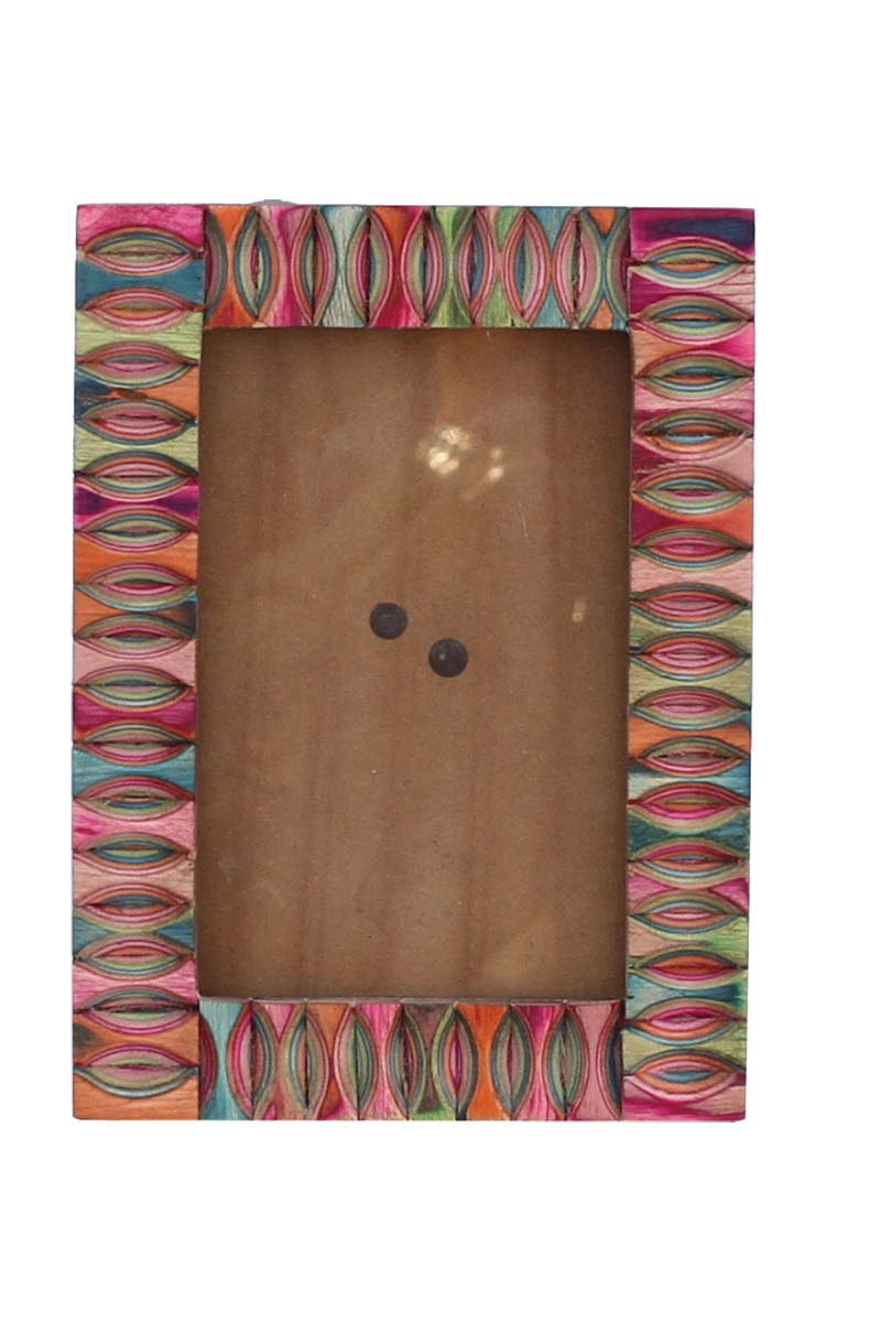 4x6 Inches Picture Frame in Bulk - Wholesale Handmade MDF Photo Frame/Picture Holder with Colorful Oval Shaped on the Borders - Home Decor Picture Frames from India