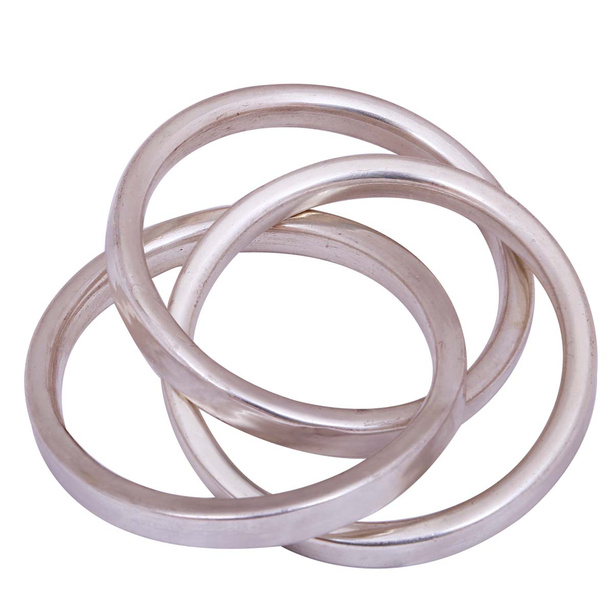 Bulk Wholesale Handmade Set of 3 Linked Rings in Metal with Silver Finish – Unique Fashion Accessories / Stylish Jewelry from India