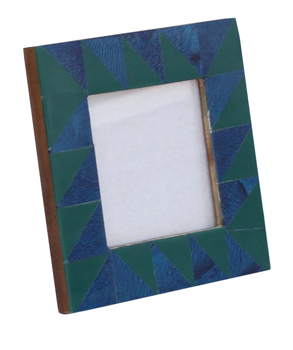 Wholesale Rectangular Green & Blue 4x6 MDF Photo/Picture Frame with Geometric Patterns - Home Decor Picture Frame from India