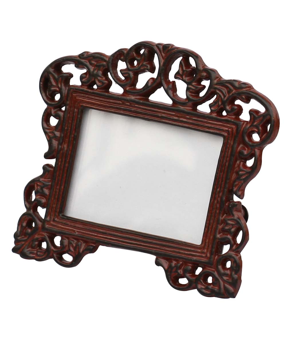 Bulk Buy Rectangular Brown Photo/Picture Frame in Metal Work with Distressed-Look - Beautiful Carvings on the Edges - Wholesale Home Decor Picture Frame from India