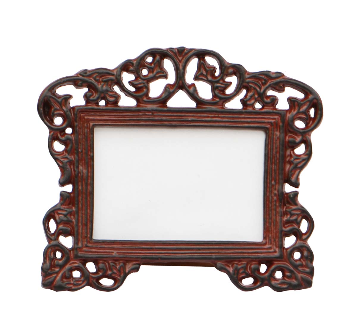 Bulk Buy Rectangular Brown Photo/Picture Frame in Metal Work with Distressed-Look - Beautiful Carvings on the Edges - Wholesale Home Decor Picture Frame from India