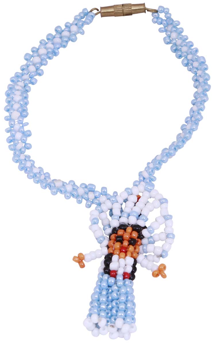 Bulk Buy Hand Beaded Blue Color Pendant Bracelet/Band - Wholesale Handmade Bracelet/Band with a Hanging Doll - Women Fashion Jewelry & Accessories from India