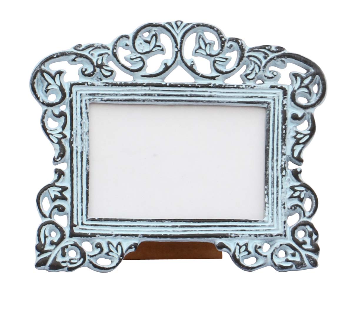 Metal Picture Frame in Bulk - Wholesale Handmade Sky Blue Color Distressed Look Metal Photo Frame with Beautiful Carvings - Home Decor Picture Frame Distributors