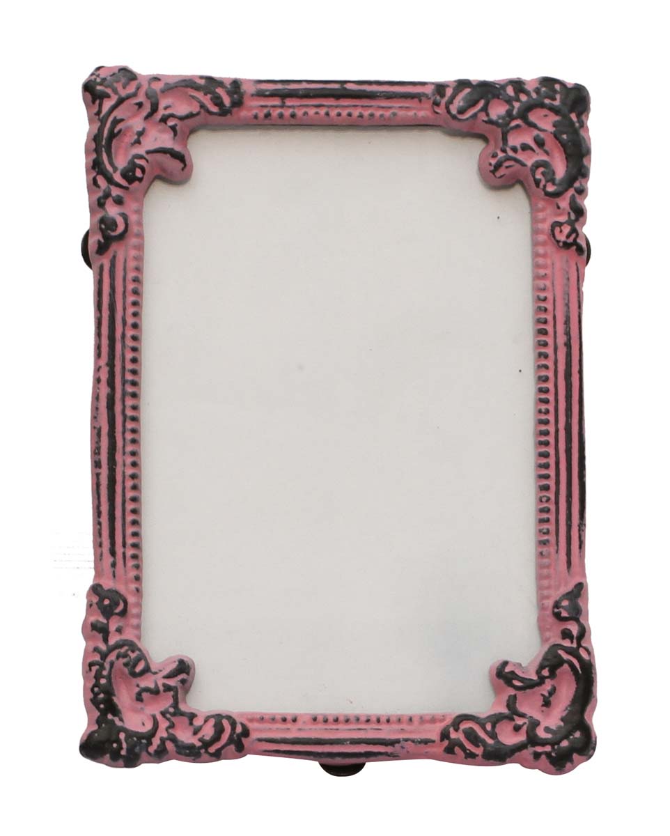 Bulk Buy Rectangular Pink Distressed-Look Photo/Picture Frame with Beautiful Carvings on the Edges - Wholesale Home Decor Picture Frames from India