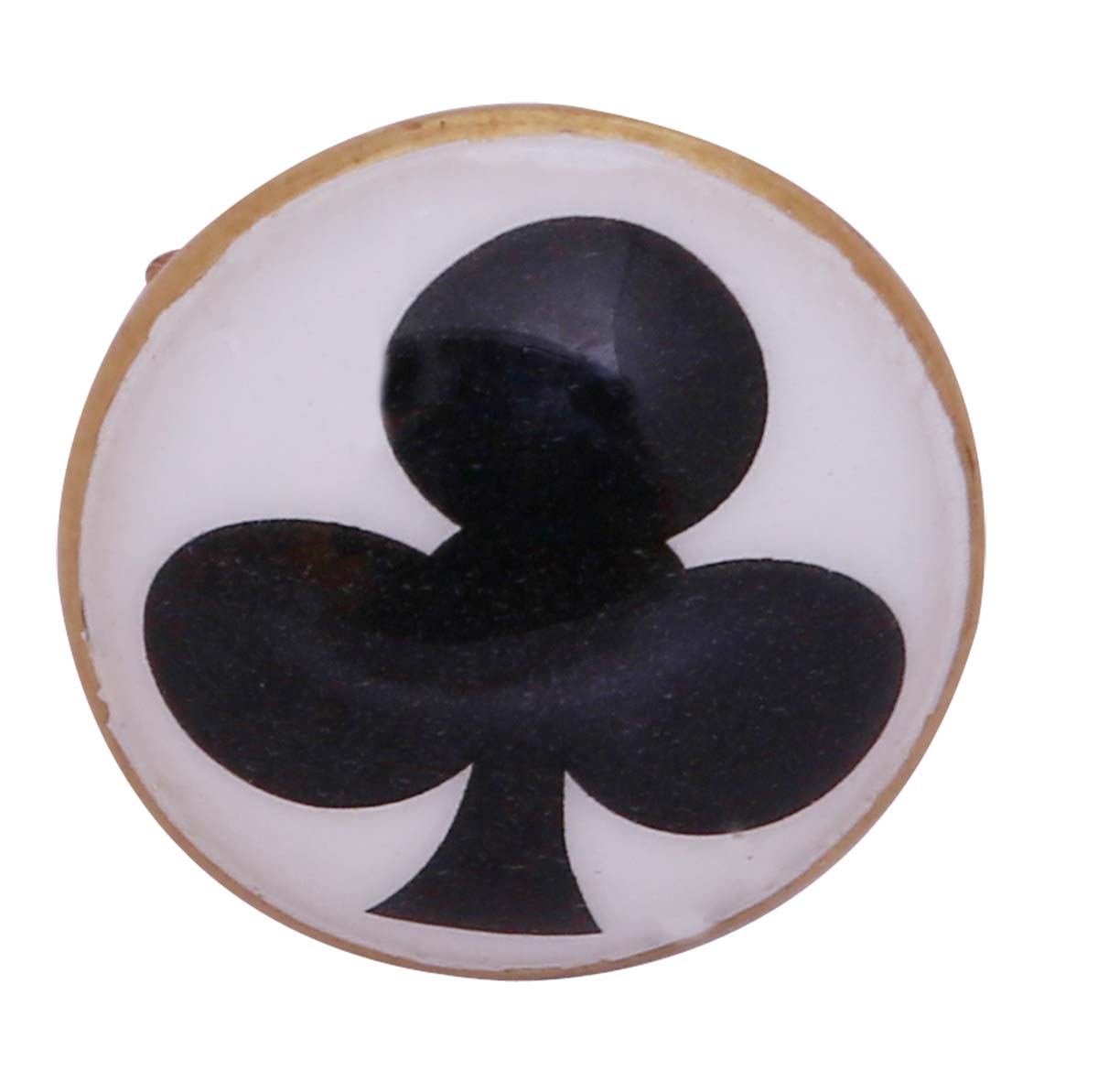 Bulk Wholesale Handmade Adjustable Finger Ring in Metal with Golden Finish – Decorated with a Club Motif of Playing Cards – Fashion Accessories / Trendy Jewelry