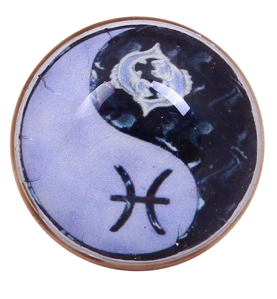 Bulk Wholesale Handmade Adjustable Finger Ring in Metal with Pisces Zodiac Symbol – The Fish Motif in Black & Lavender Color – Fashion Accessories / Trendy Jewelry