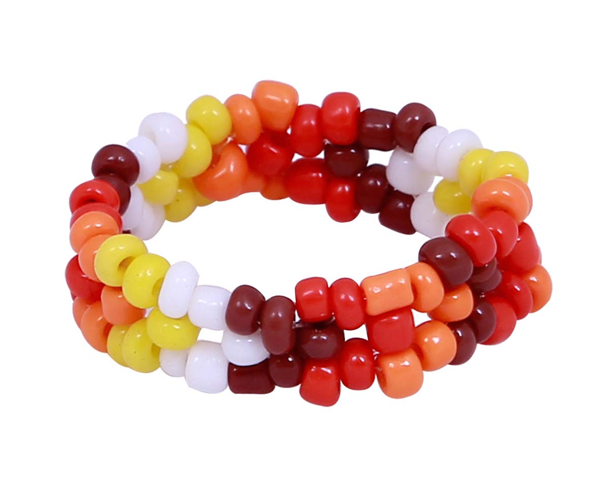 Bulk Wholesale Hand Beaded Colorful Finger Ring / Band – Fashion Accessories / Funky Jewelry Collection