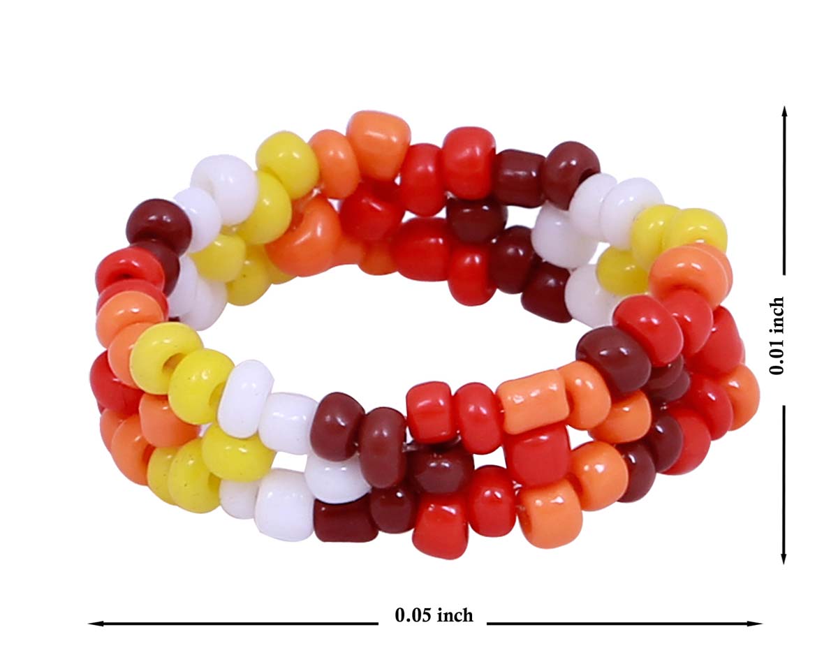 Bulk Wholesale Hand Beaded Colorful Finger Ring / Band – Fashion Accessories / Funky Jewelry Collection