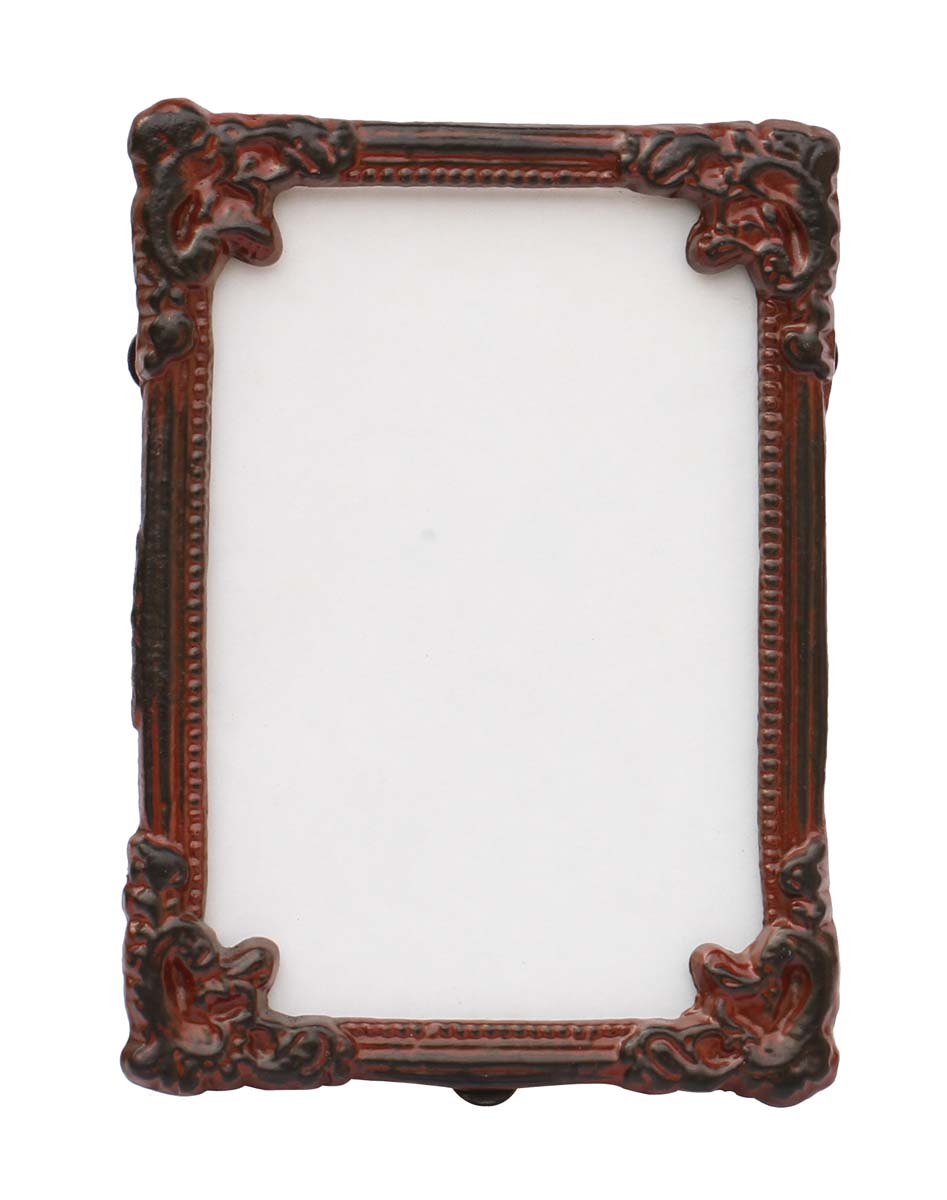 Bulk Buy Rectangular Brown Photo/Picture Frame in Metal Work with Distressed-Look - Beautiful Carvings on the Edges - Wholesale Home Decor Picture Frame from India