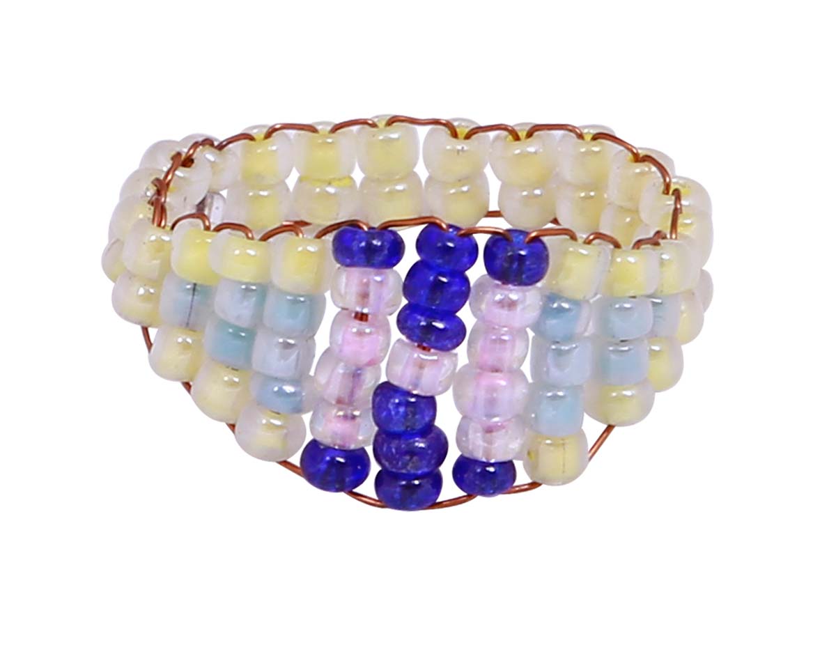 Bulk Wholesale Hand Beaded Colorful Finger Ring / Band – Fashion Accessories / Funky Jewelry Collection