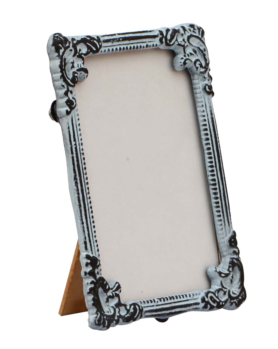 Metal Picture Frame in Bulk - Wholesale Handmade Sky Blue Color Distressed Look Metal Photo Frame with Beautiful Carvings on the Edges - Home Decor Picture Frame Distributors