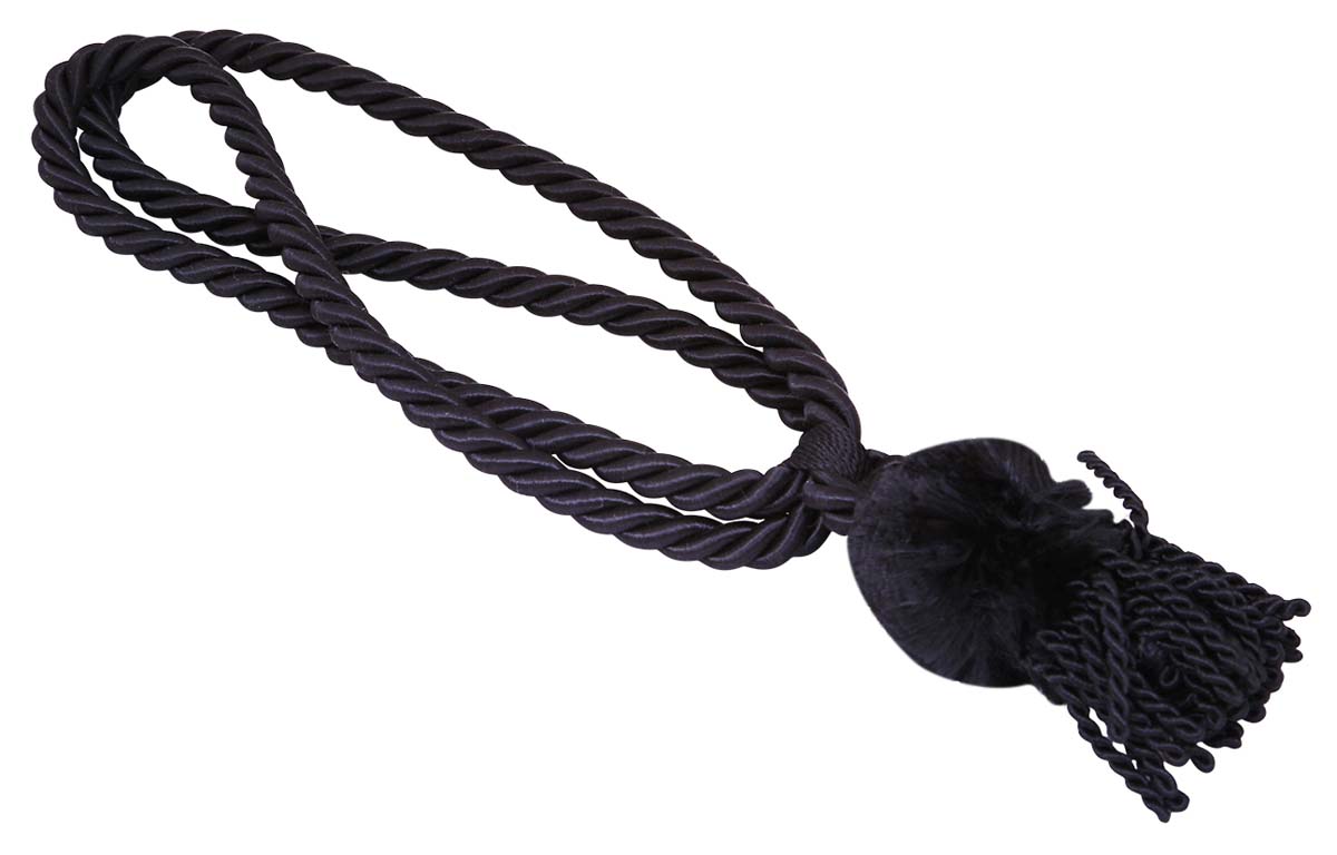 Bulk Wholesale Handmade Black Color Curtain Stopper / Tieback in Braided Design with Tassels – Stylish Tying Ropes for Curtains – Home Décor