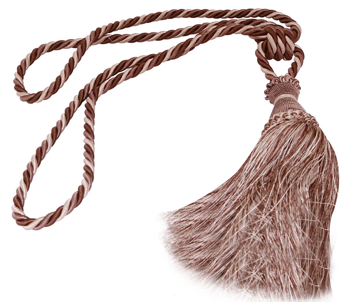 Bulk Wholesale Handmade Golden & Brown Color Curtain Stopper / Tieback in Braided Design with Tassels – Stylish Tying Ropes for Curtains – Home Décor