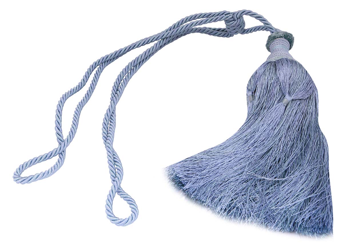 Bulk Wholesale Handmade Light-Blue Curtain Stopper / Tieback in Braided Design with Tassels – Stylish Tying Ropes for Curtains – Home Décor