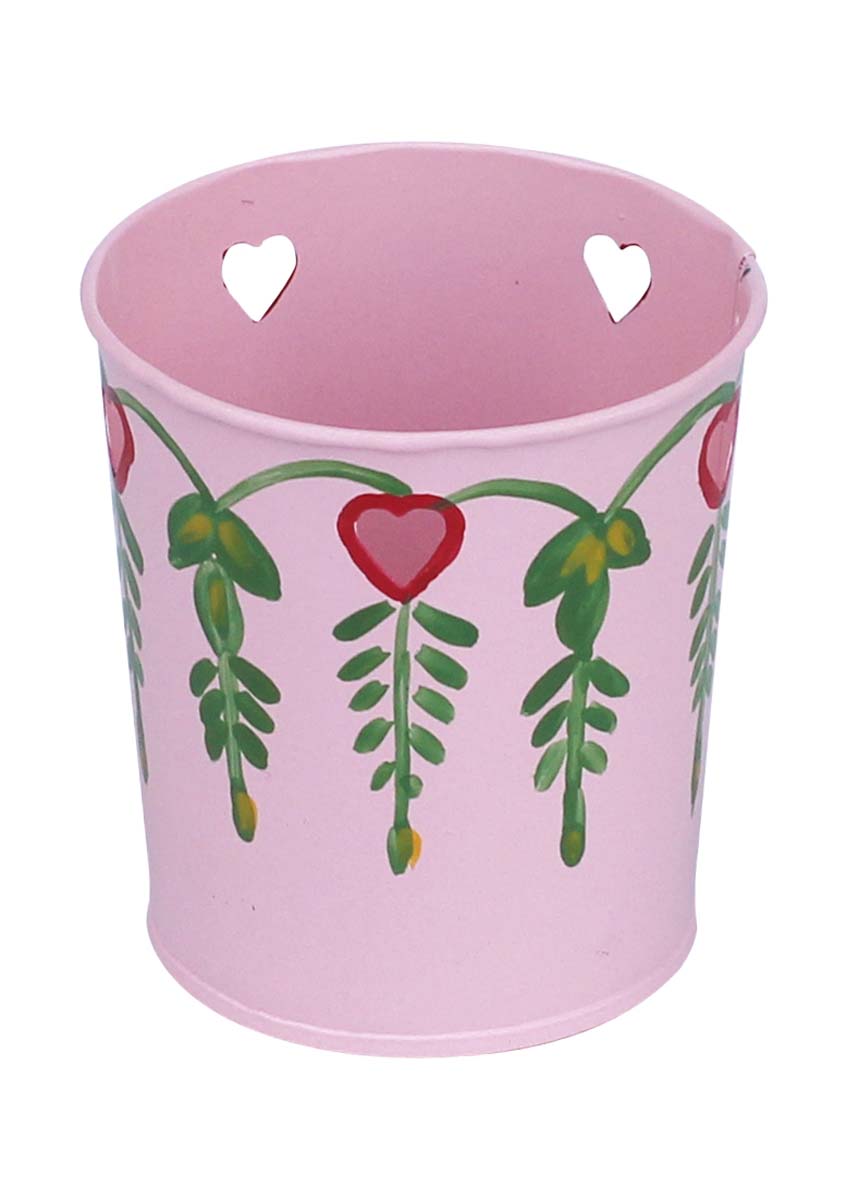 Bulk Wholesale Handmade Pink Color Tealight Candle Holder / Votive Candle Stand in Metal with Star Shaped Cut-Outs & Painted Leafy Patterns – Interior Decorating Items – Home Décor
