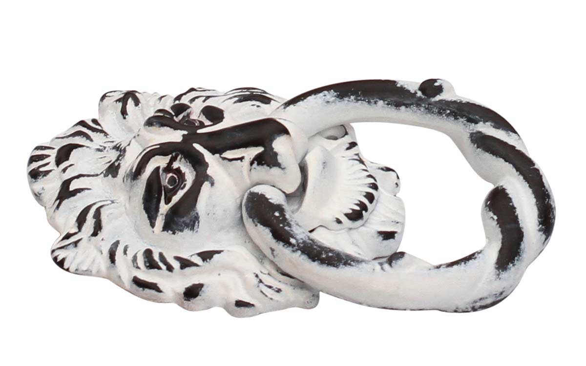 Bulk Wholesale Lion Head Door Knocker Handmade in White Color with Distressed-Finish - Door Accessories - Home Decor