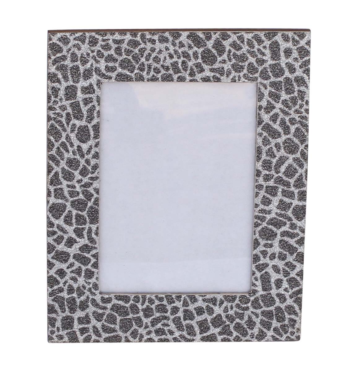 Wholesale 5x7 Picture Frame in Bulk - Source Handmade Gray & White Photo Frame Decorated in MDF & Faux Leather with Crackled Pattern - Home & Office Decor Frames from India
