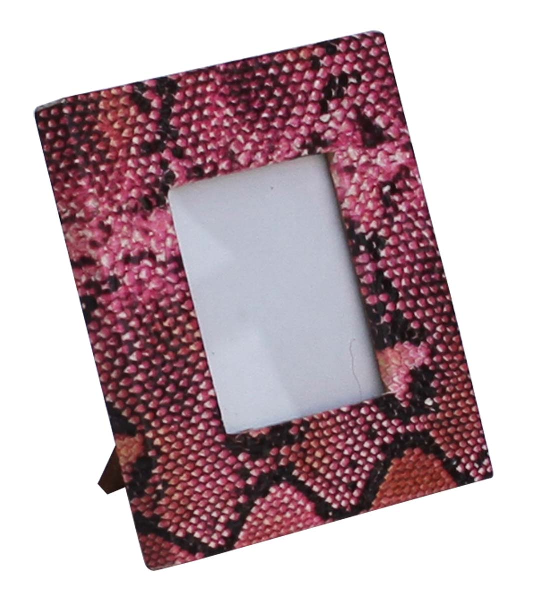 Source 3x3 Picture Frame in Bulk - Wholesale Handmade Pink & Black Photo Frame Decorated in MDF & Faux Leather - Home & Office Decor Frames from India