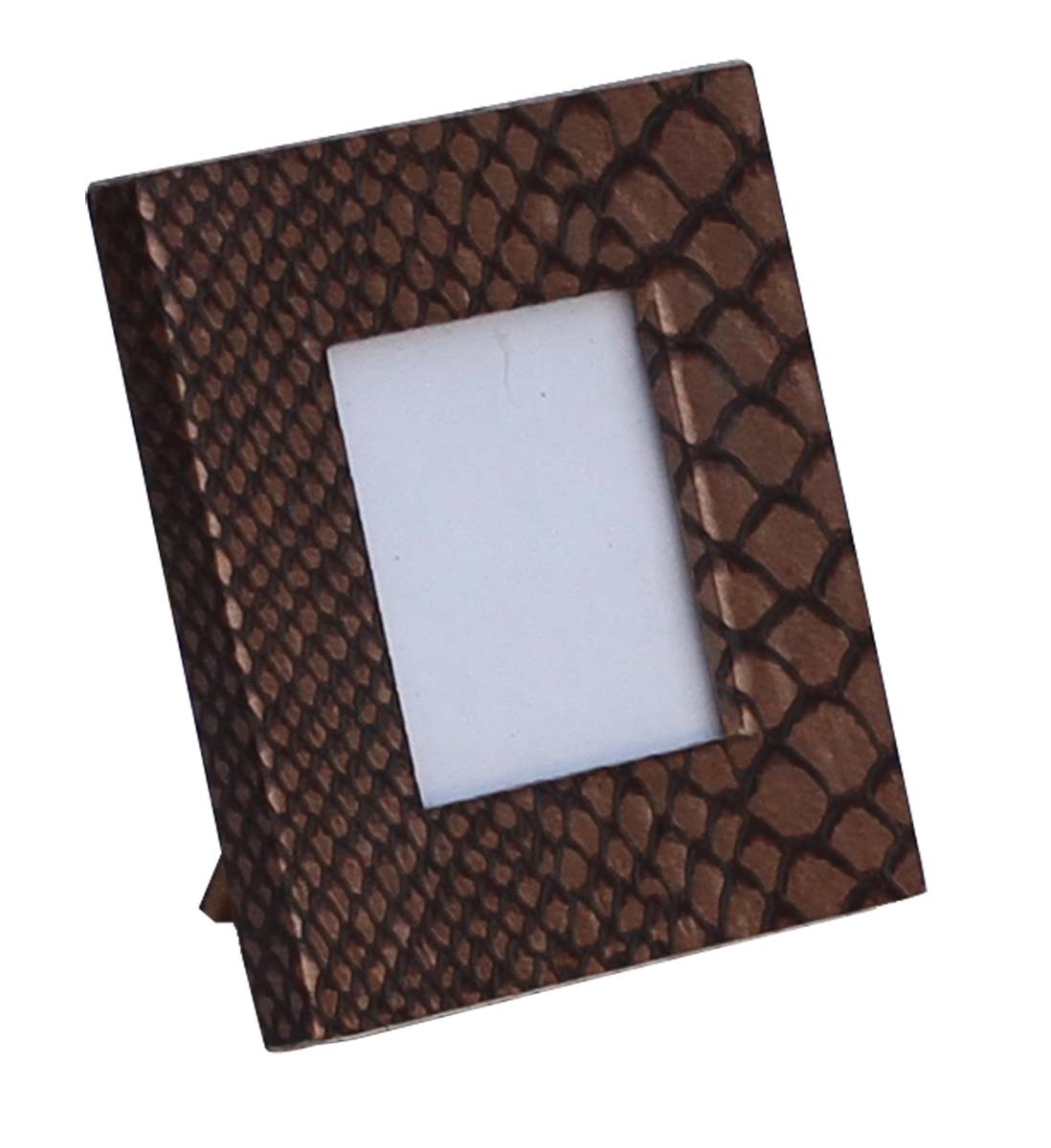 Source 3x3 Picture Frame in Bulk - Wholesale Handmade Copper Color Photo Frame Decorated in MDF & Faux Leather with Diamond Shaped Patterns - Home & Office Decor Frames from India
