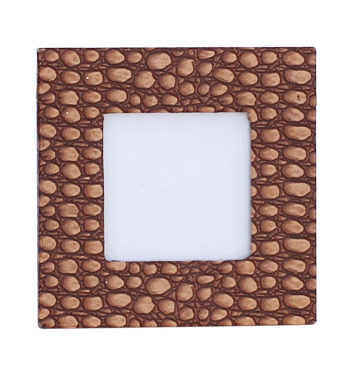 Wholesale 3x3 Picture Frame in Bulk - Source Handmade Light Brown Photo Frame Decorated in MDF & Faux Leather with Circular Patterns - Home & Office Decor Frames from India