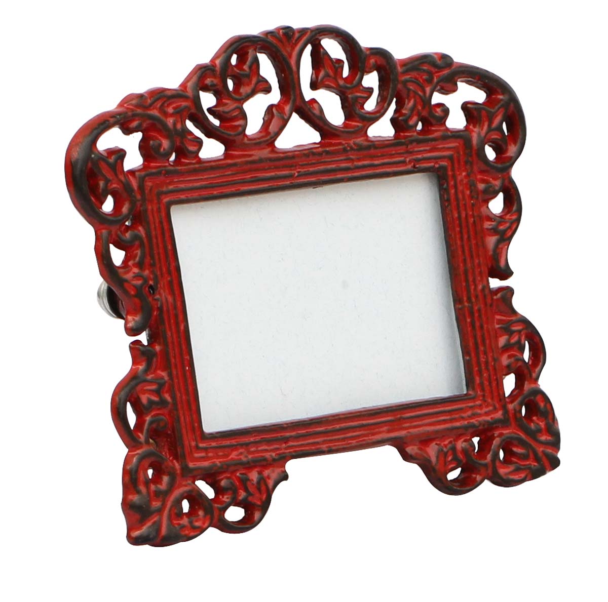 Bulk Buy Metal Picture Frame in Bulk - Wholesale Handmade Red Color Distressed Look Metal Photo Frame with Beautiful Carvings - Home Decor Picture Frame from India