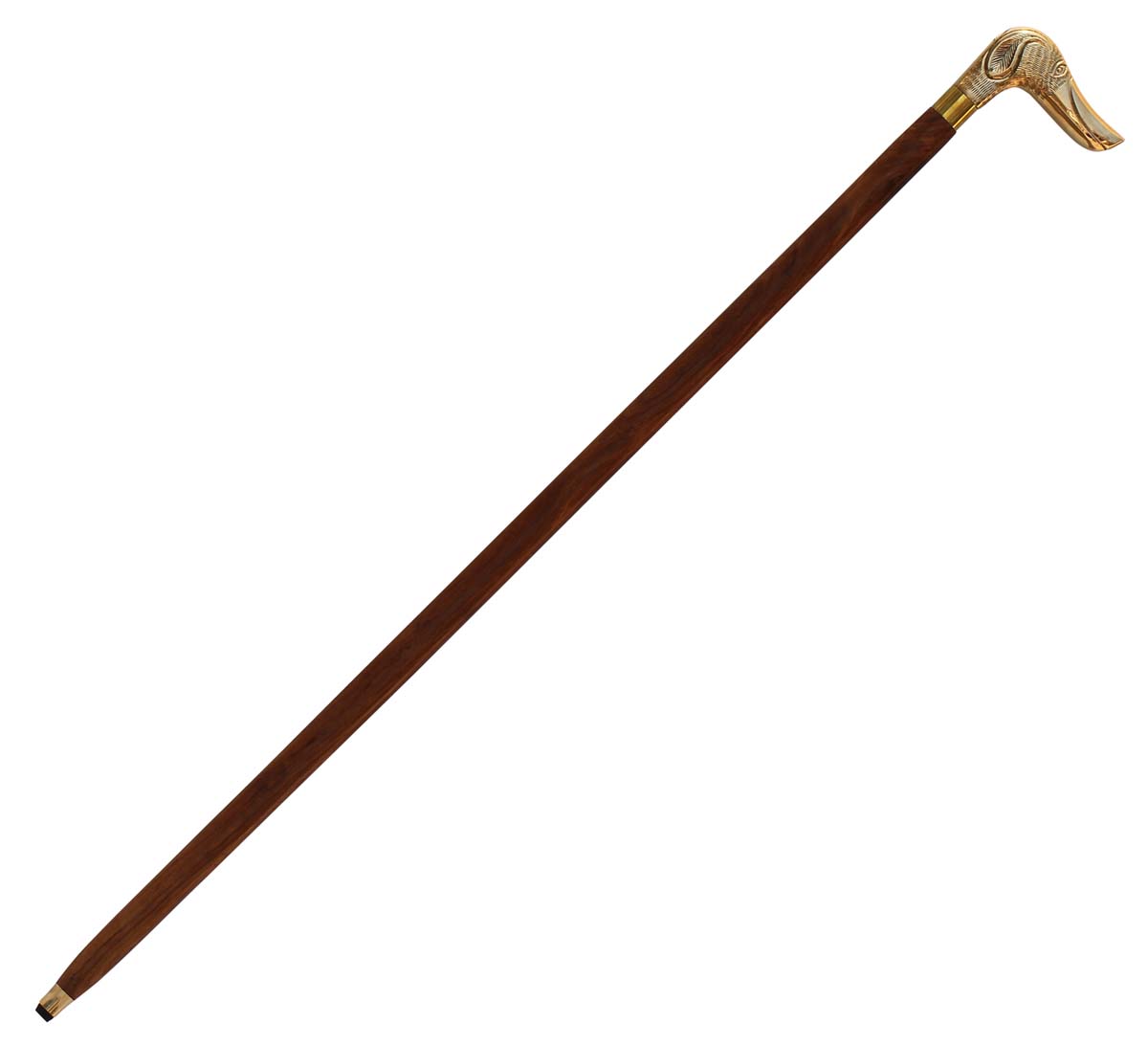 Bulk Buy Walking Stick/Cane - Wholesale Handmade Wooden Walking Cane with Dog Head Shaped Brass Handle