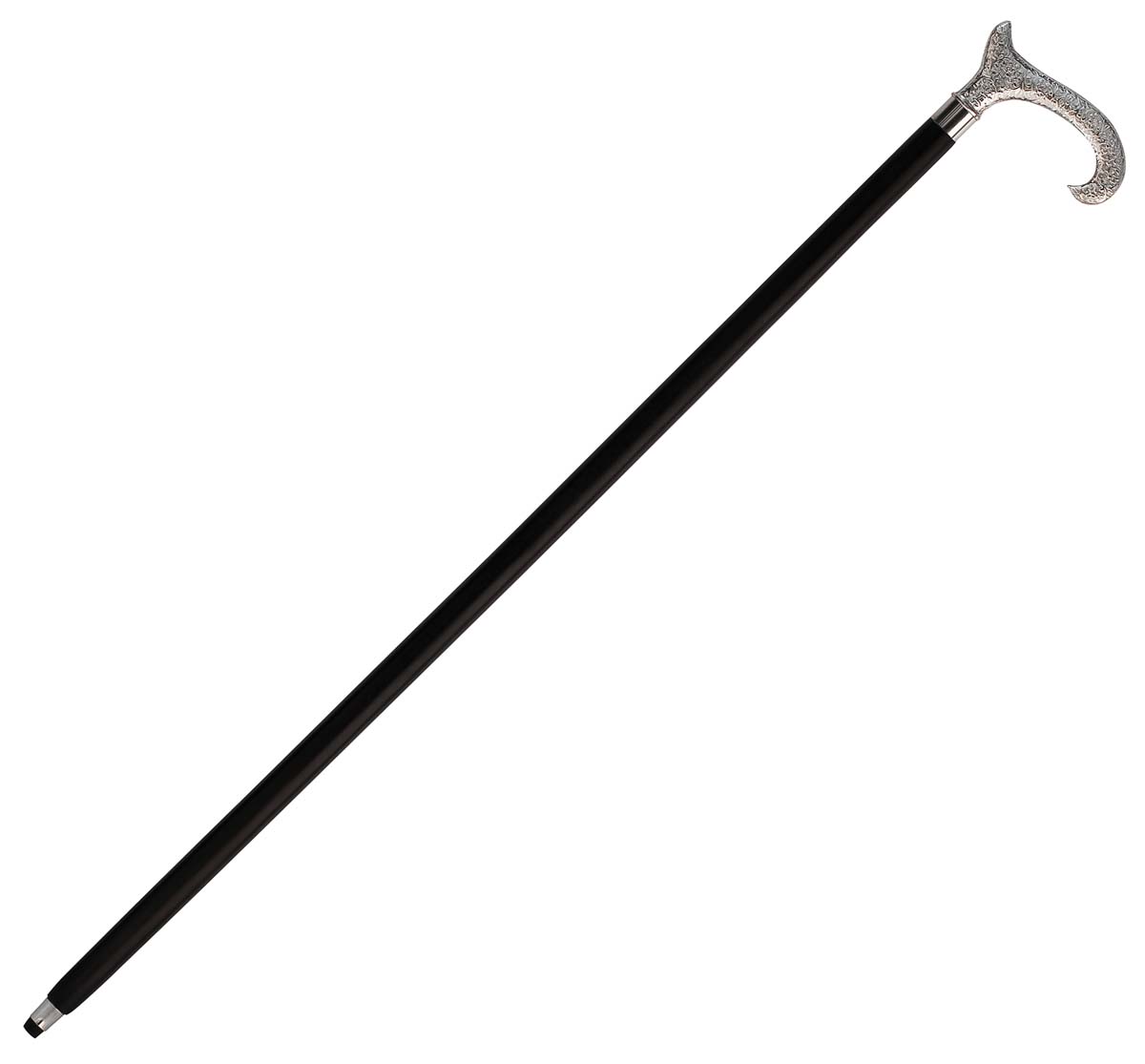 Source 37.2” Walking Stick/Cane in Bulk - Wholesale Handmade Wooden Fashion Black & Silver Tone Walking Stick with Brass Handle from India