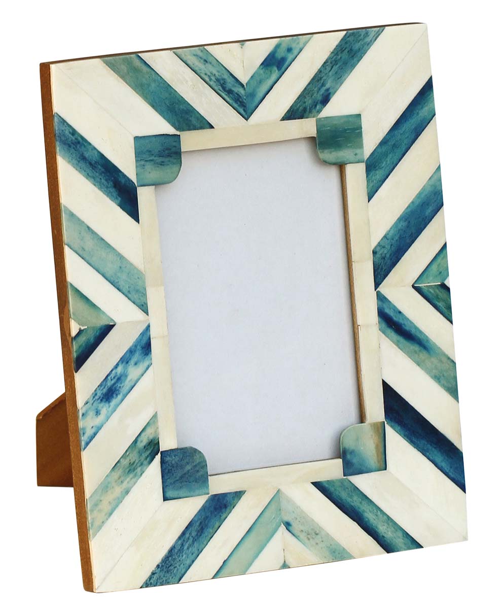 Bulk Buy 4x6 Inches Blue & White Picture Frame - Wholesale Handmade Aqua Blue Pattern Photo Frame in MDF & Resin - Home Decor Picture Frames from India