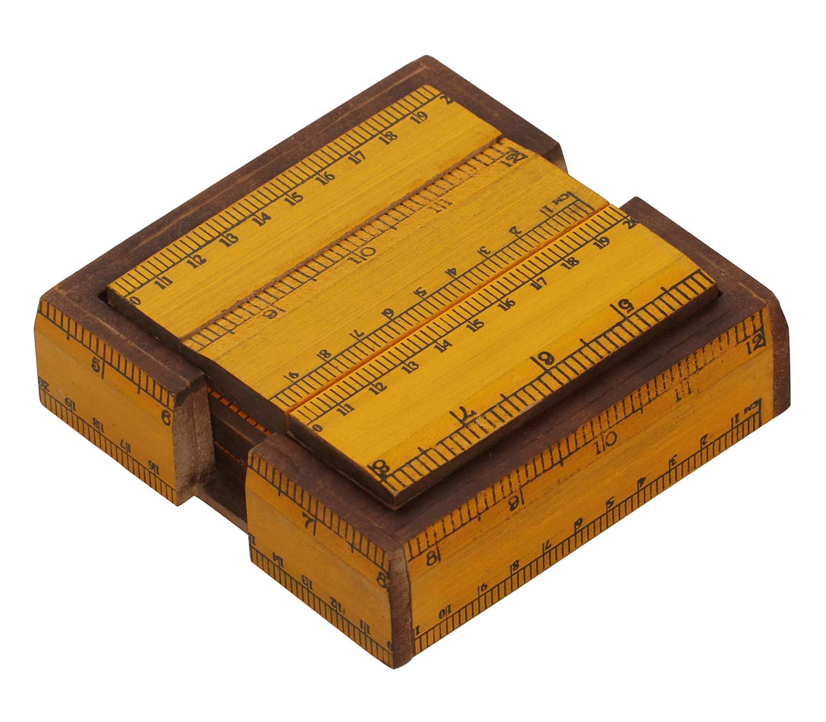 Buy in Bulk Wholesale Wooden Coaster Set with Unique Measuring Scale Pattern Handmade 5 Inch