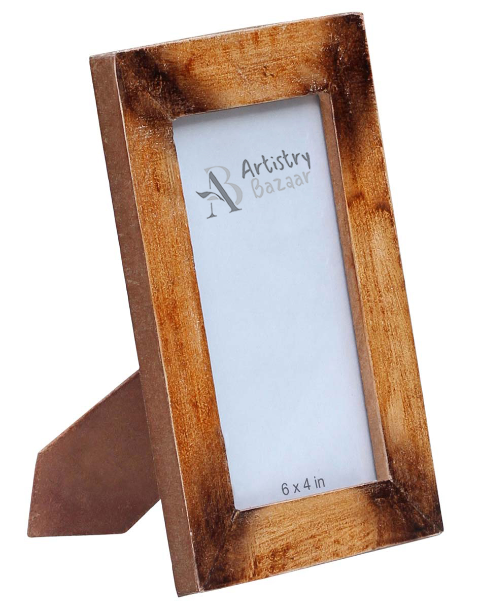 Bulk Buy Brown 4x6” Picture Frame - Wholesale Handmade Wooden Photo Frame with Rustic-Looks - Home Decor Accessories from India
