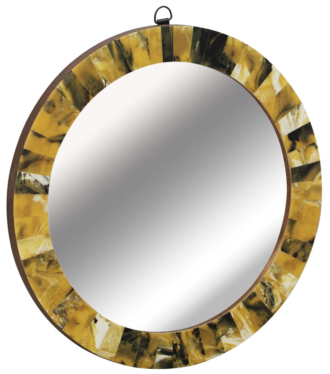 Wholesale Round 14.4” Wall Mounted Abstract Pattern Mirror in Bulk - Acrylic & MDF - Gallery Solutions/Home & Wall Decor Mirrors from India