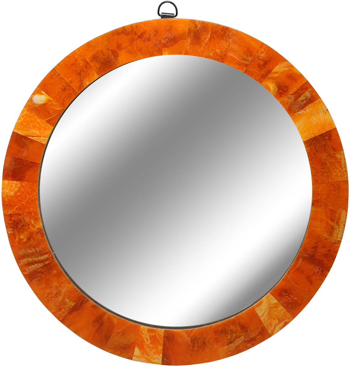 Wholesale Round 14.7” Orange Wall Mounted Mirror in Bulk - Acrylic & MDF - Gallery Solutions/Home & Wall Decor Mirrors from India
