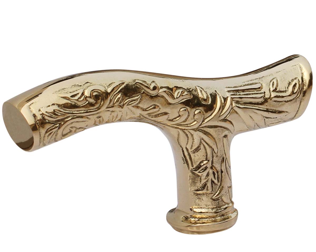 Handmade 4.8” Fritz Handle for Walking Stick/Cane - Vintage-Look Brass Handles With Carved Detailing - Fashion Walking Stick Accessories - Buy in Bulk Wholesale