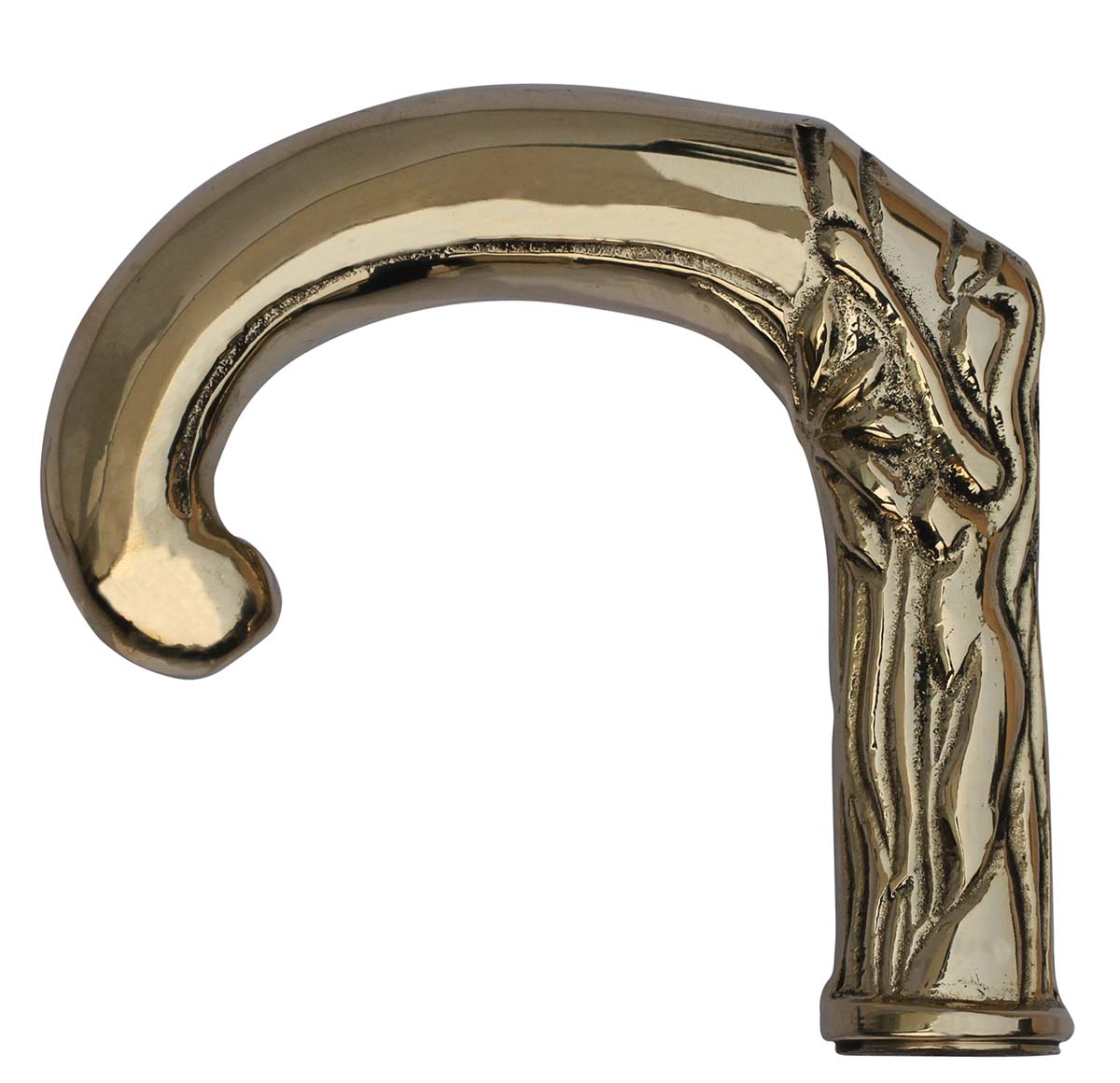 Handmade 3.9” Elephant Trunk Shaped Handle for Walking Stick/Cane - Vintage-Look Brass Handles with Carved Detailing - Fashion Walking Stick Accessories - Buy in Bulk Wholesale