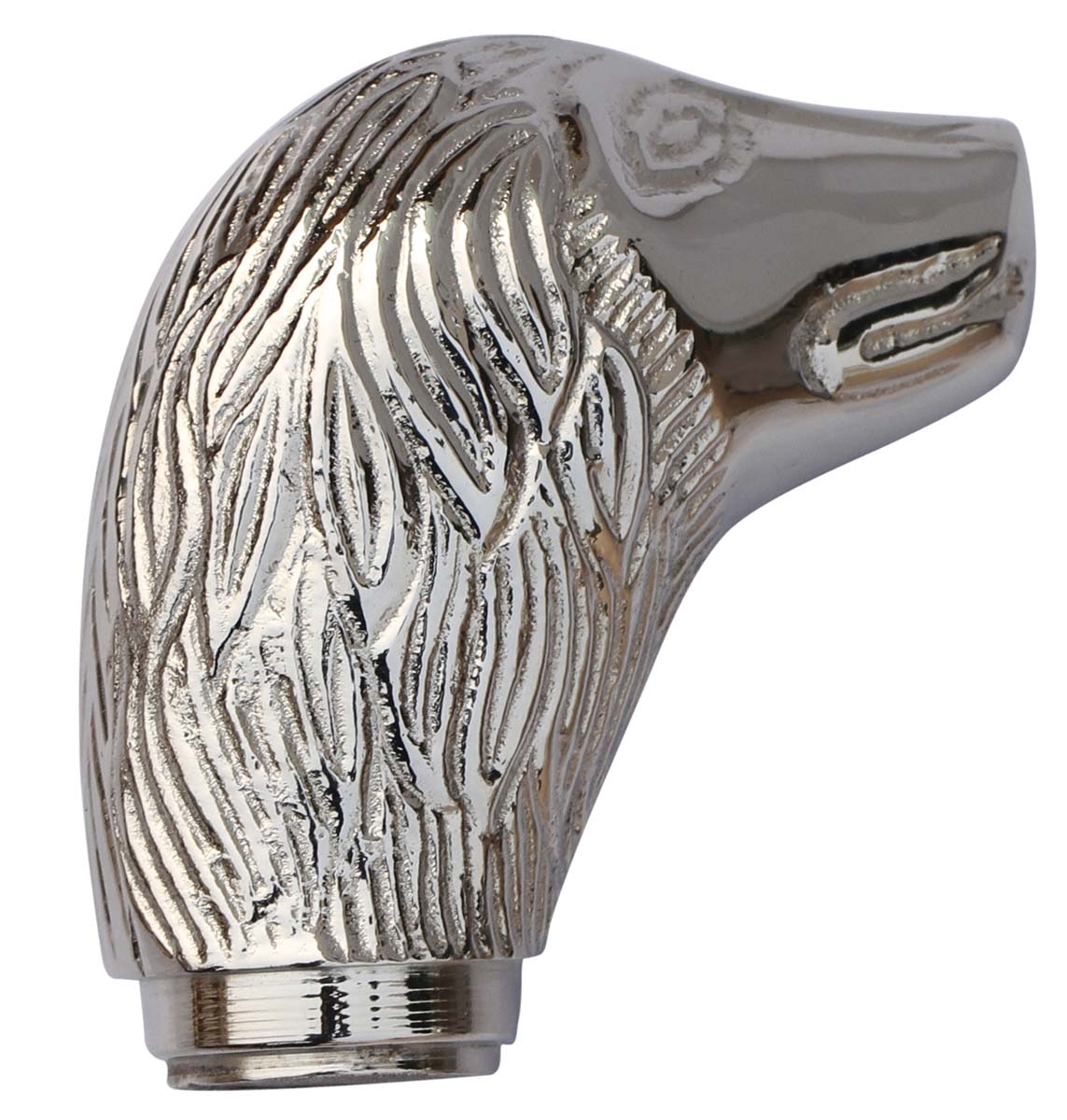 Bulk Buy Spaniel Head Shaped Handle For Walking Sticks /Canes - Wholesale Handmade Brass Handle - Silver-Tone With Nickel Finish - Walking Stick Accessories from India